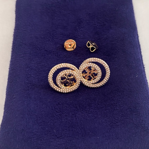 NWOT Tory Burch Miller Pave Ring Stud Earring - Picture 6 of 7